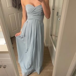 David’s bridal dusty blue chiffon dress